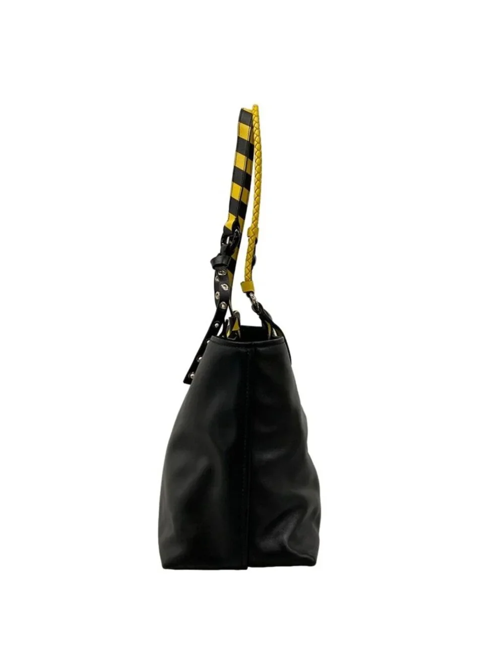 Miu Miu Tote Black Yellow Leather